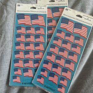 American Flag Holographic Stickers Stickeroni - 3 packs